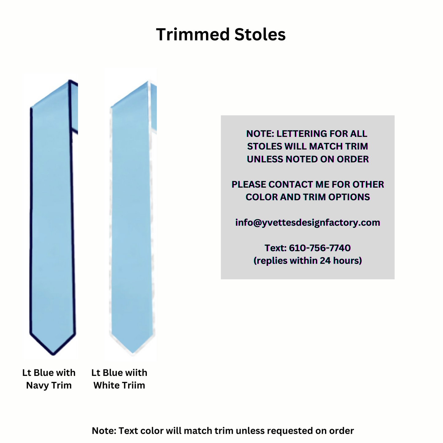 Custom DELUXE Embroidered Graduation Stole - DESIGN YOUR OWN - Dual Color