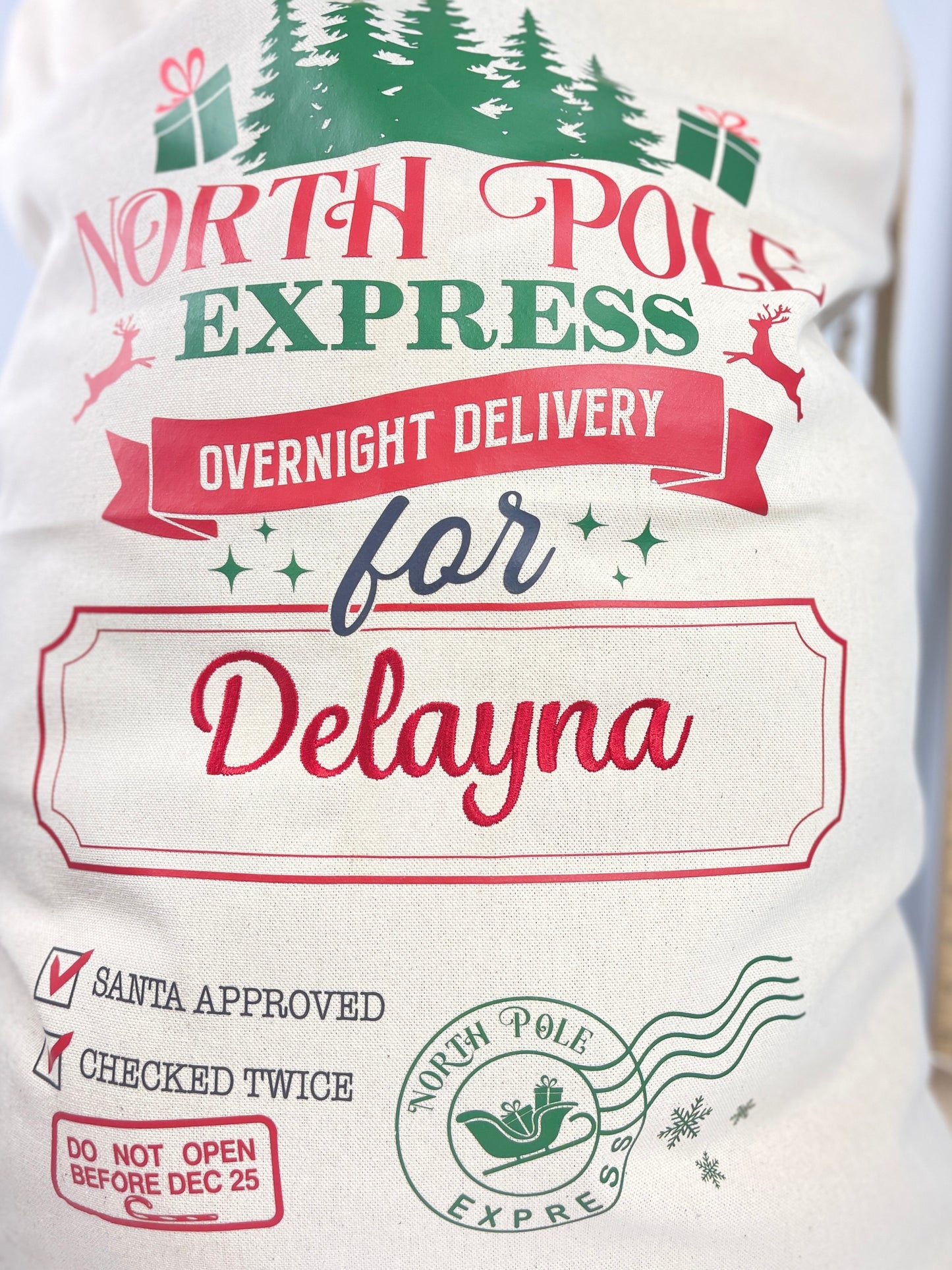 Personalized Santa Sack with Embroidery