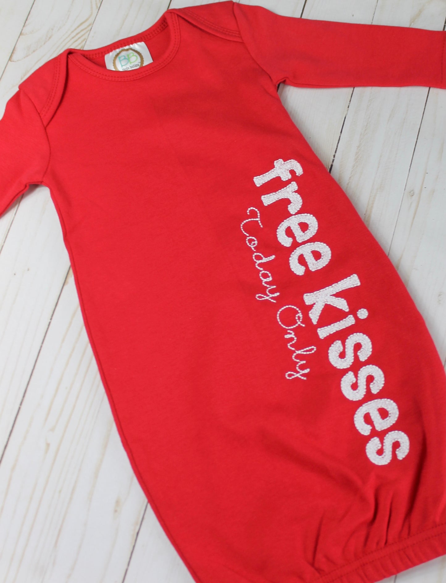 FREE KISSES Infant Gown for Valentine's Day