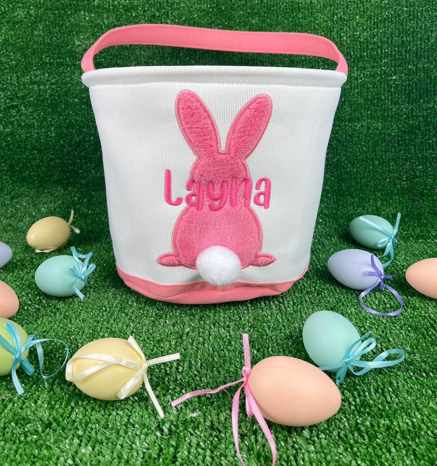 Personalized Easter Baskets - HOT PINK BUNNY