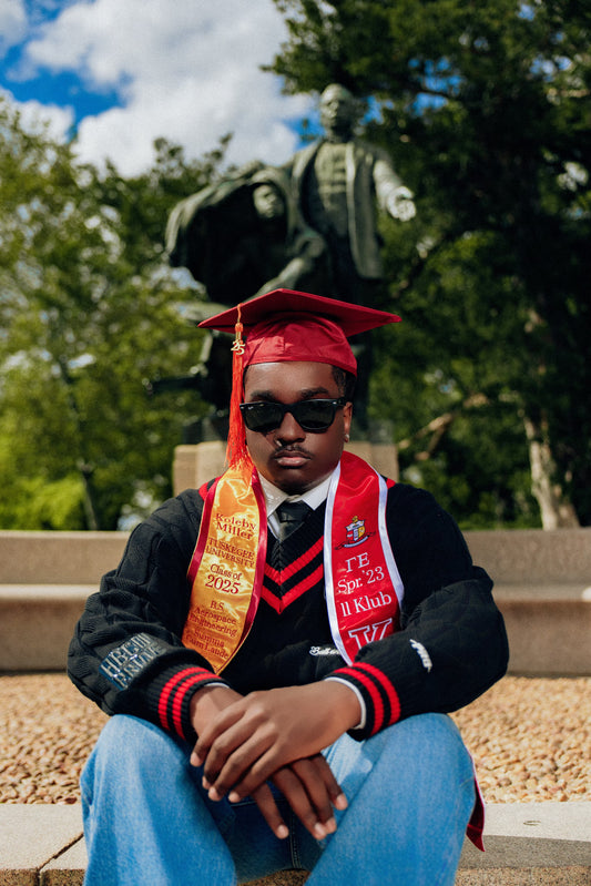 Custom DELUXE Embroidered Graduation Stole - DESIGN YOUR OWN - Dual Color