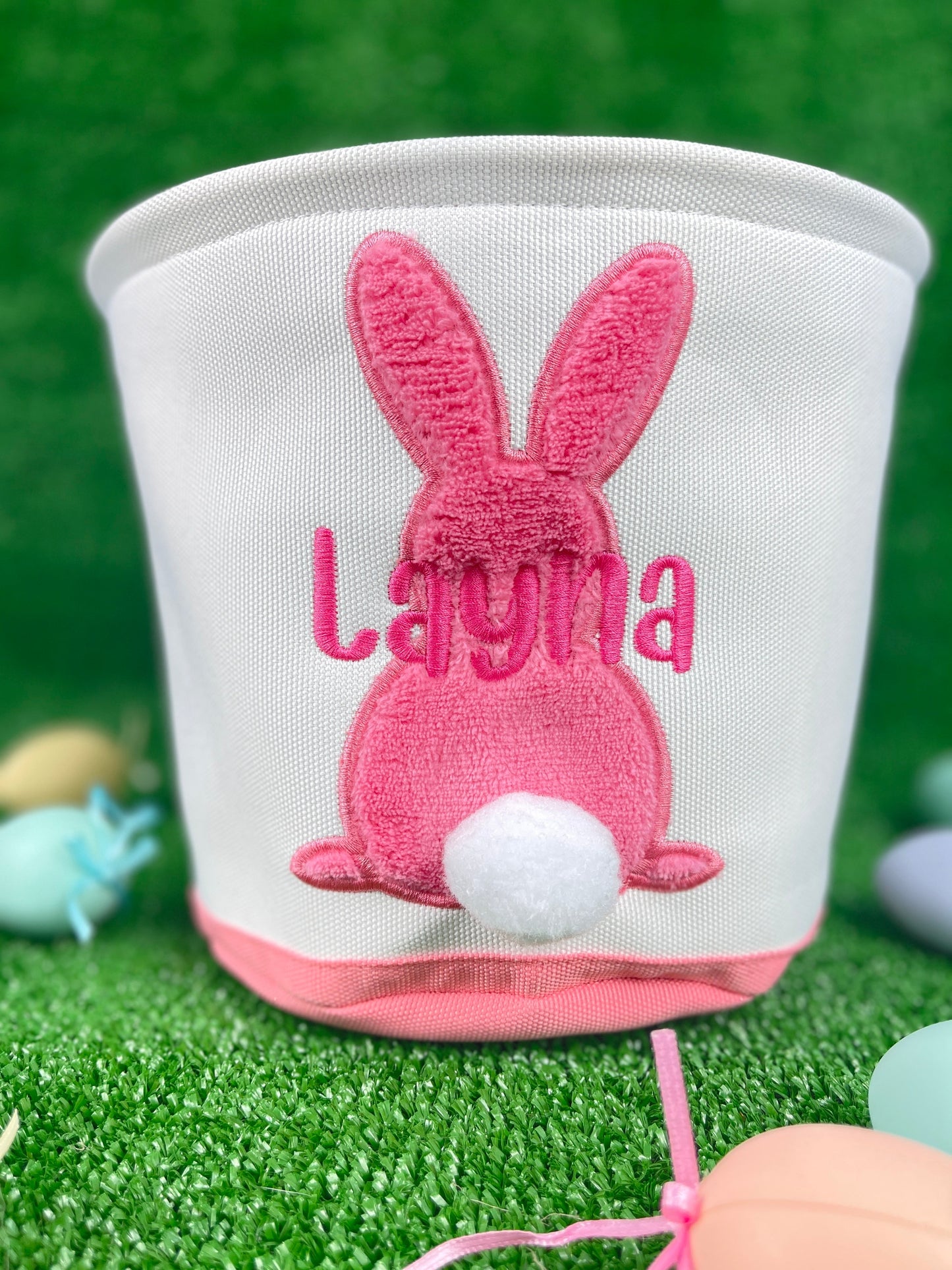 Personalized Easter Baskets - HOT PINK BUNNY