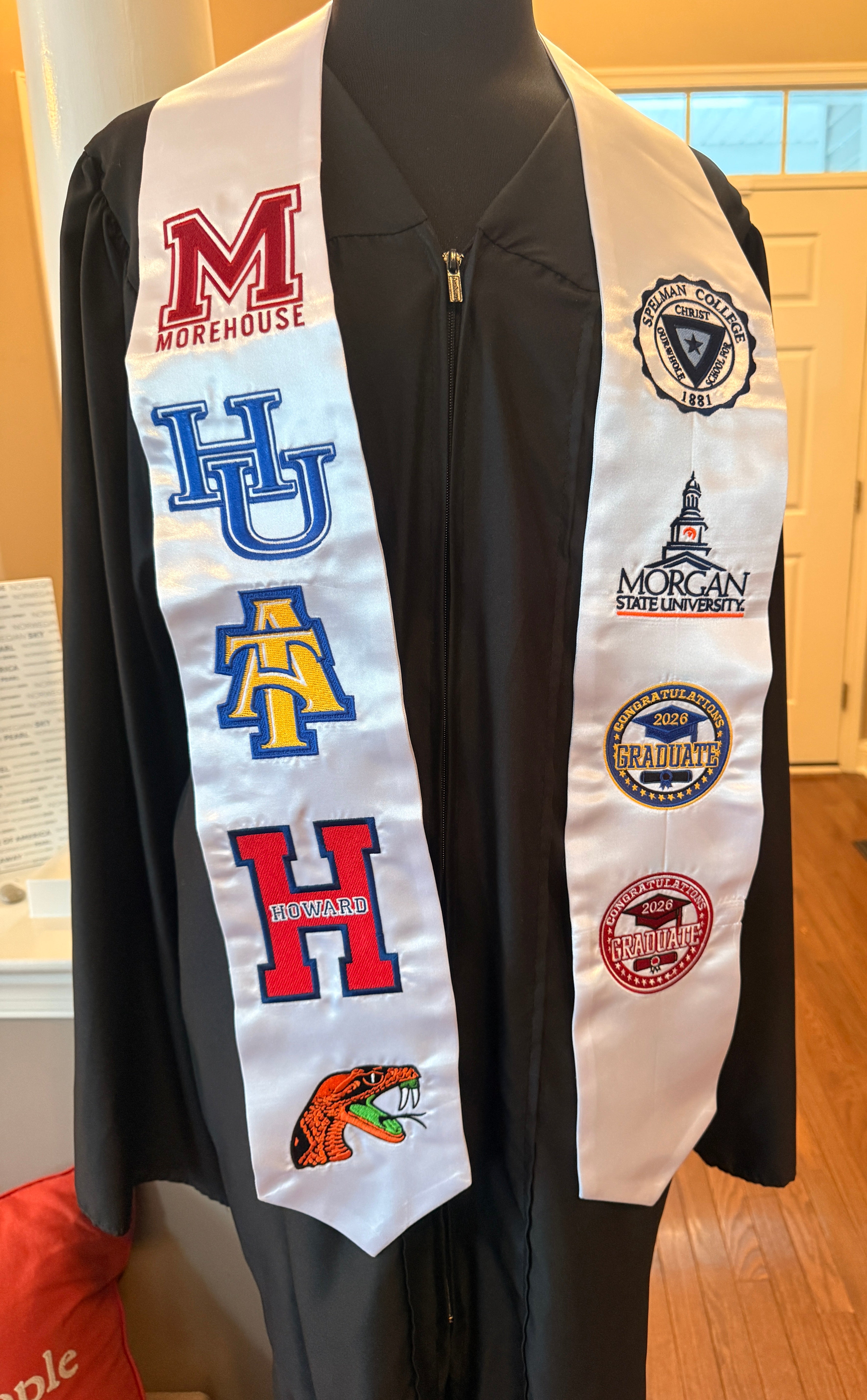 Classic Embroidered Graduation Stole – Yvette's Design Factory
