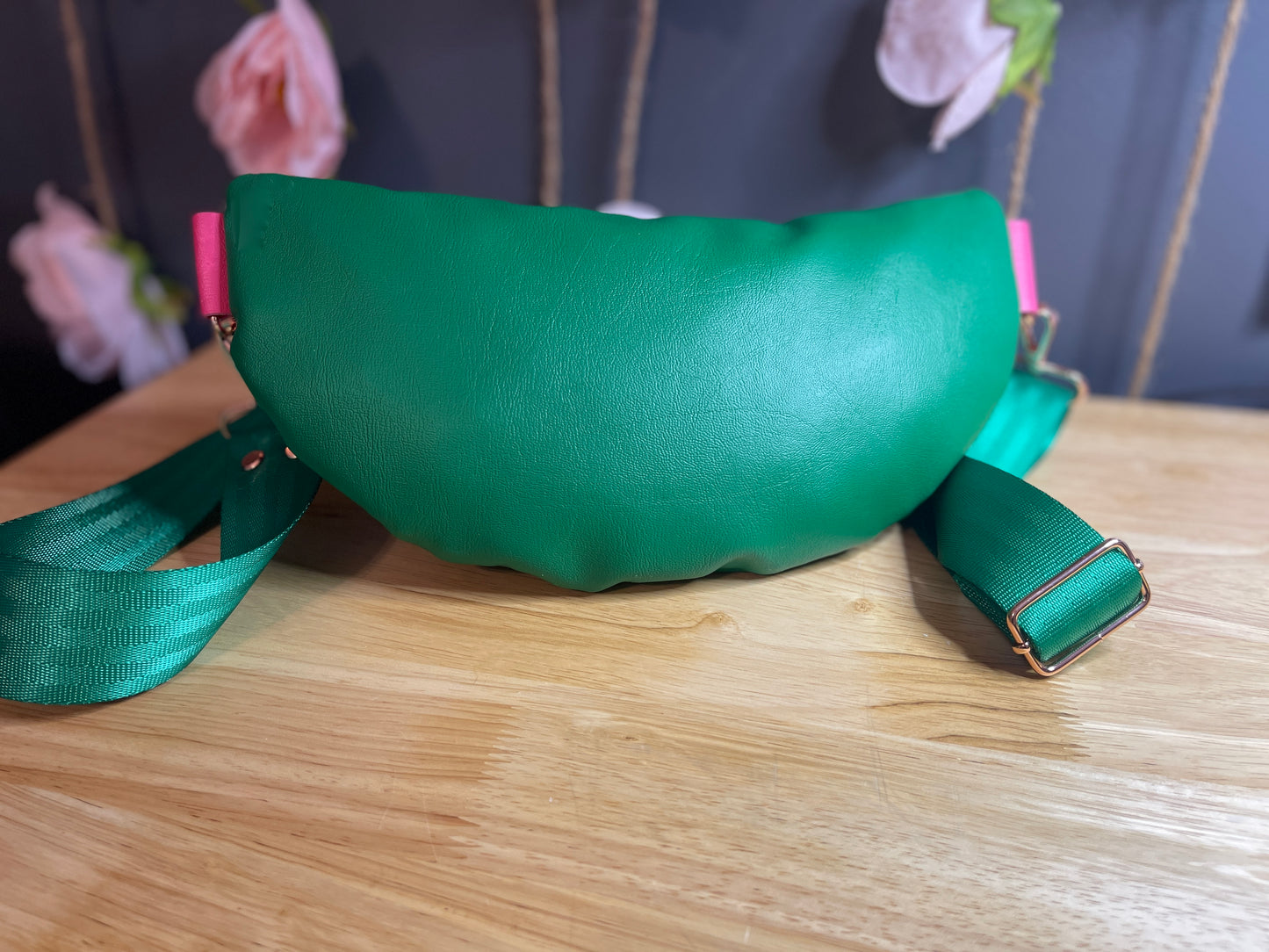 Pink & Green Crossbody Bag - Bumbag - Fanny Pack - Shoulder Bag