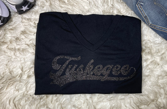 Black on Black Tuskegee Tee