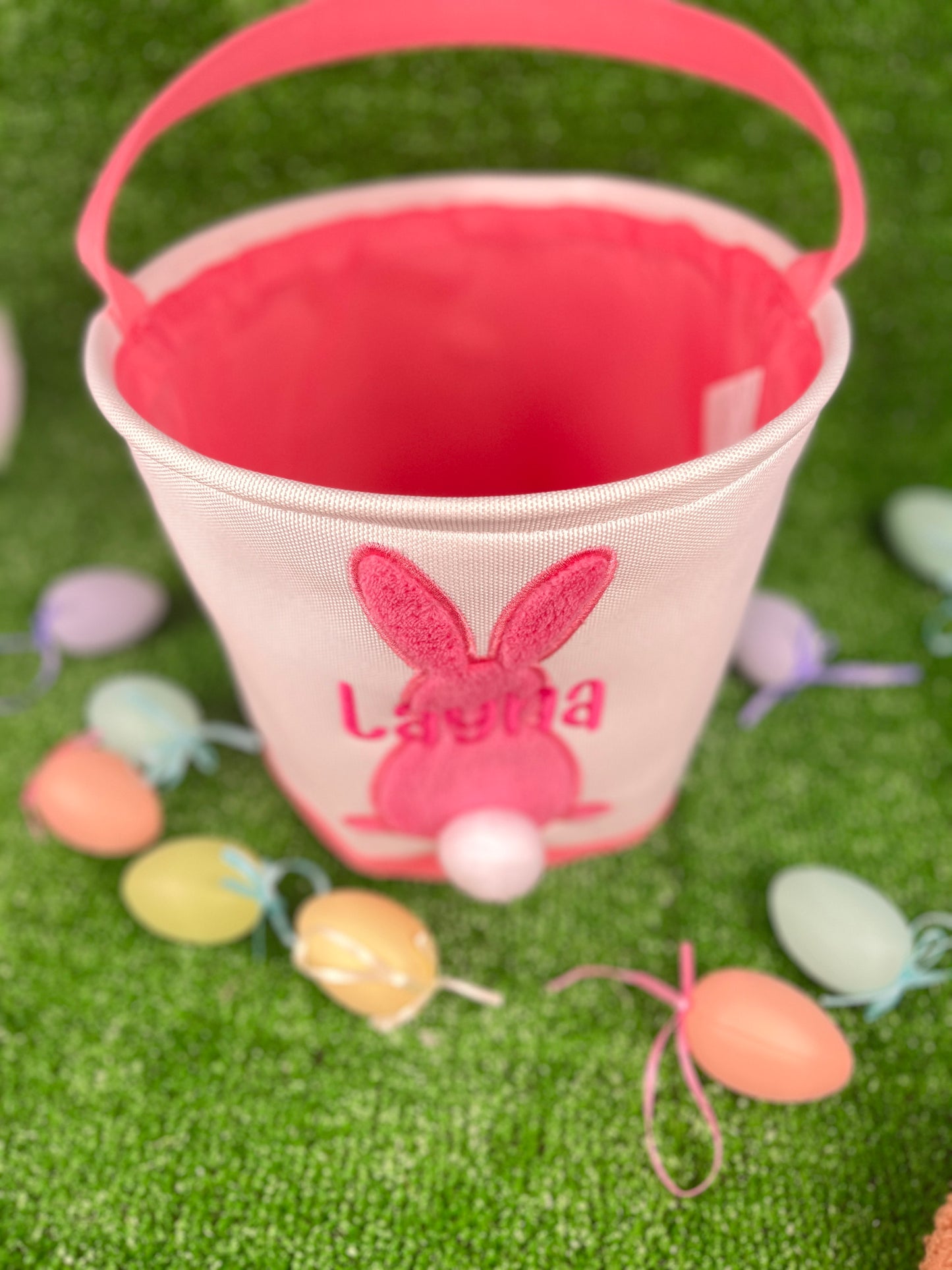 Personalized Easter Baskets - HOT PINK BUNNY