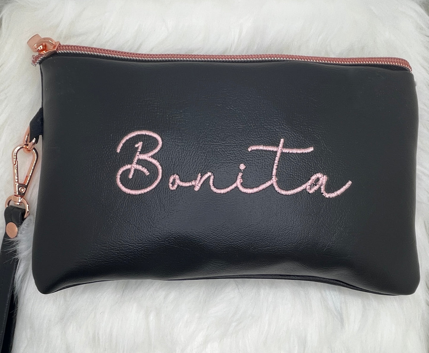 WHAT'S HER NAME Wristlet Pouch - Black