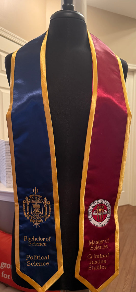 Classic Embroidered Graduation Stole
