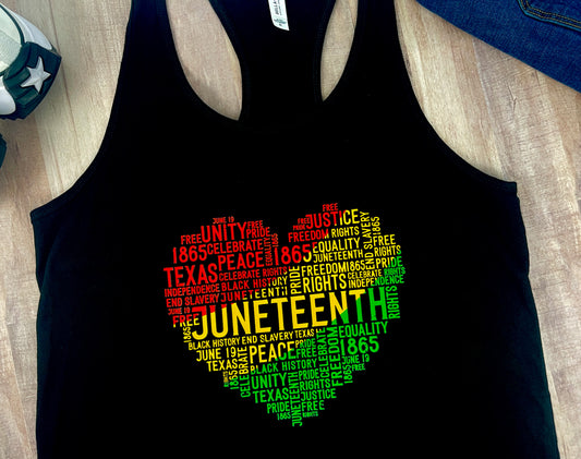 Juneteenth - Heart Racerback Tank