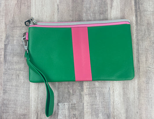 Pink & Green Wristlet