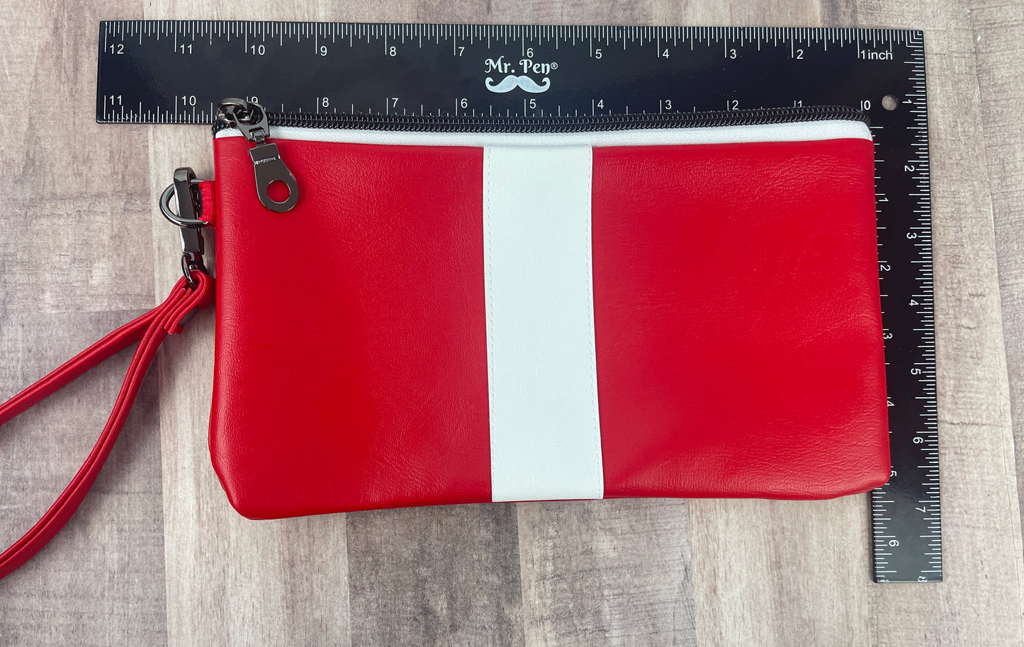 Red & White Wristlet