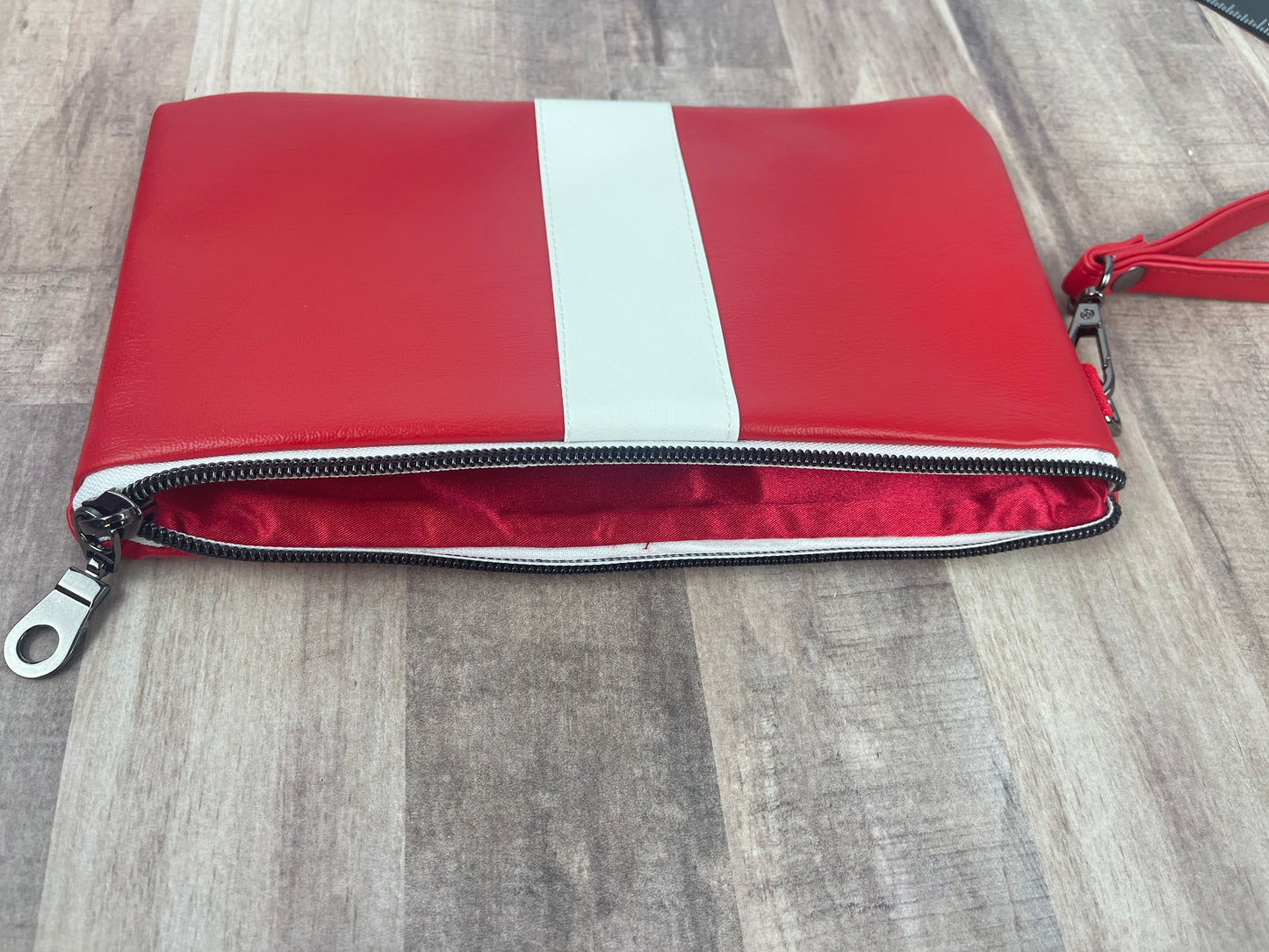 Red & White Wristlet