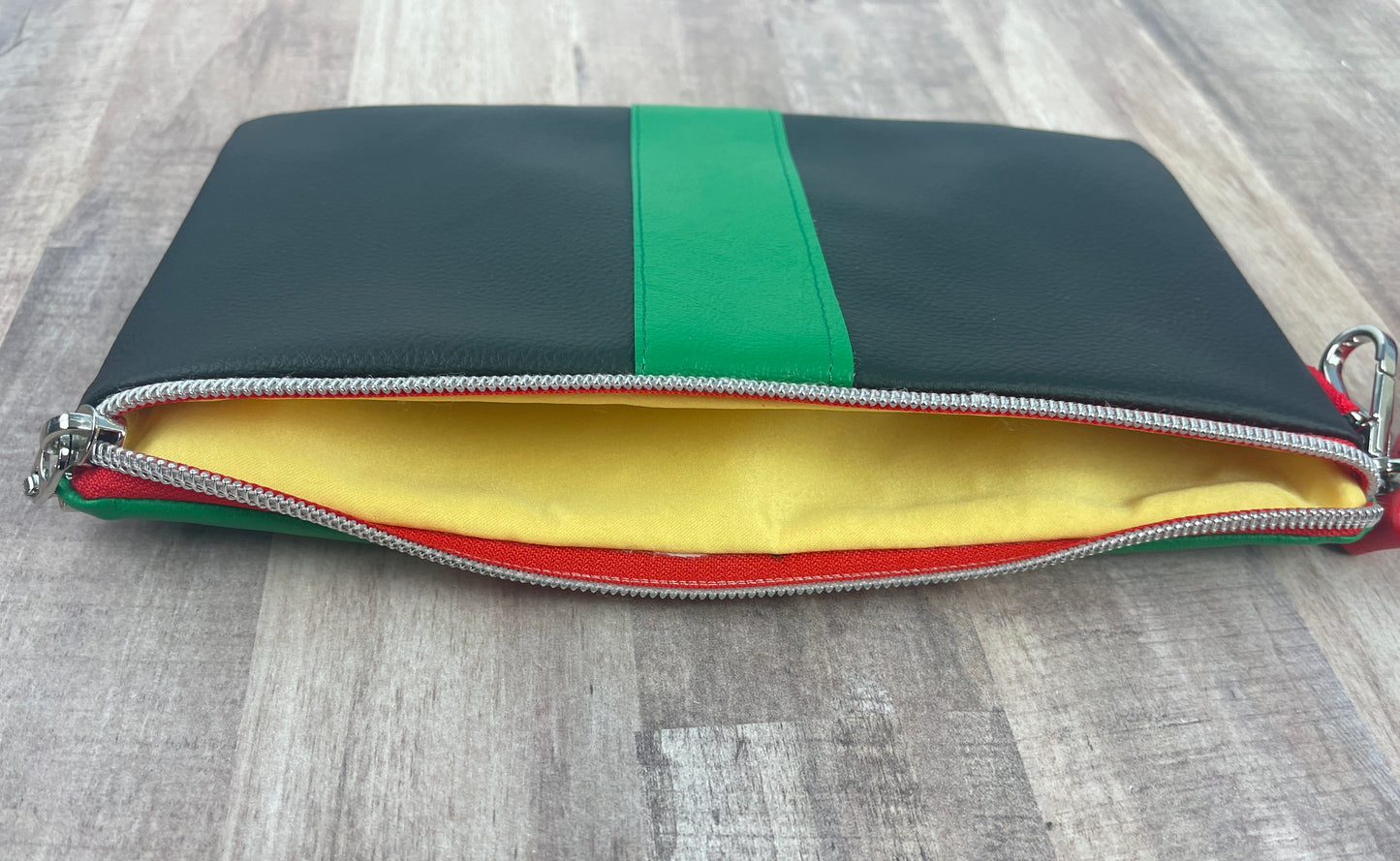 Red, Black, and Green  Wristlet