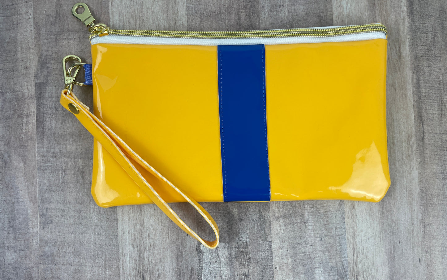 Blue and Gold Wristlet