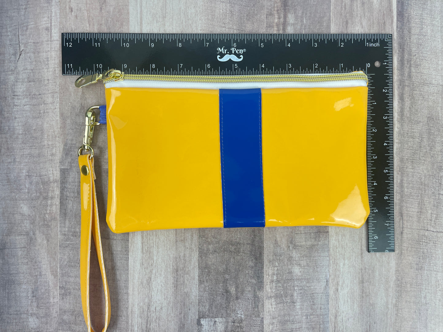 Blue and Gold Wristlet