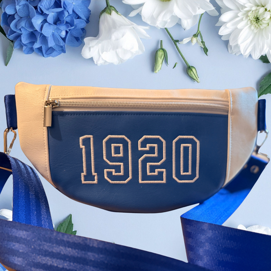 Royal Blue & White 1920 Crossbody Bag - Bumbag - Fanny Pack - Shoulder Bag